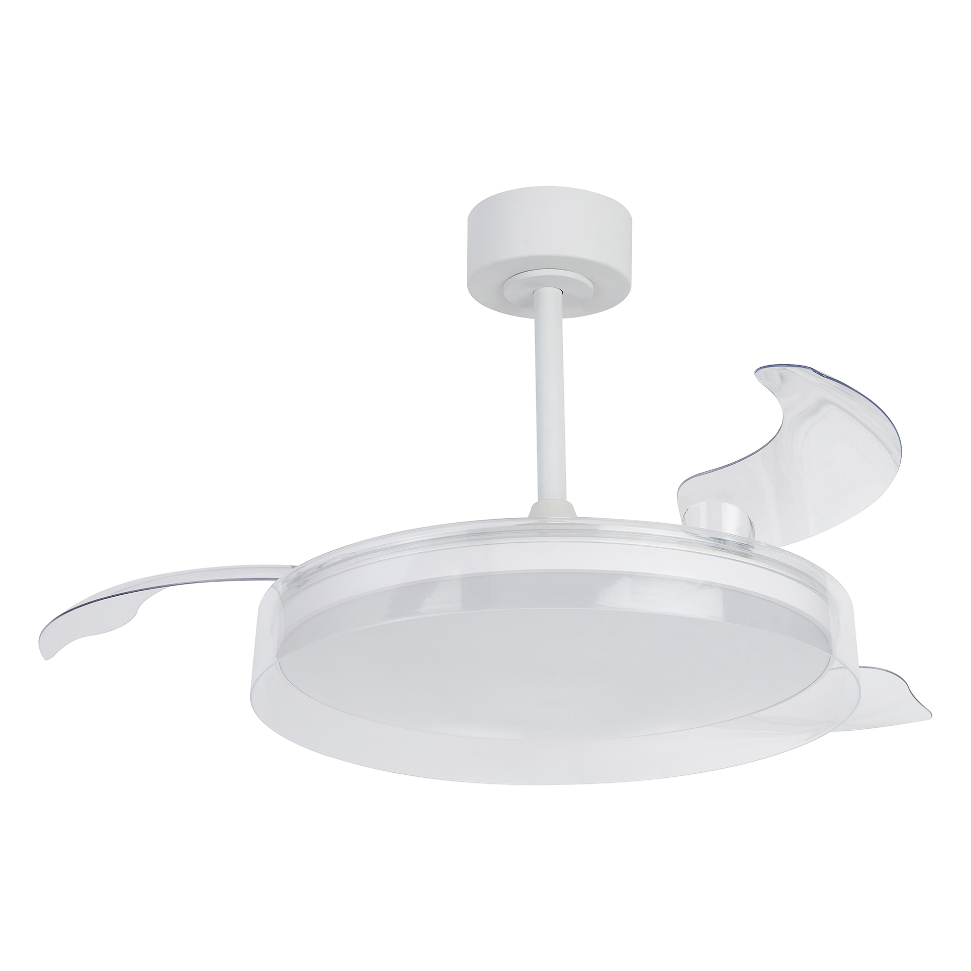 ventilateur plafond avec eclairage glass fan mantra