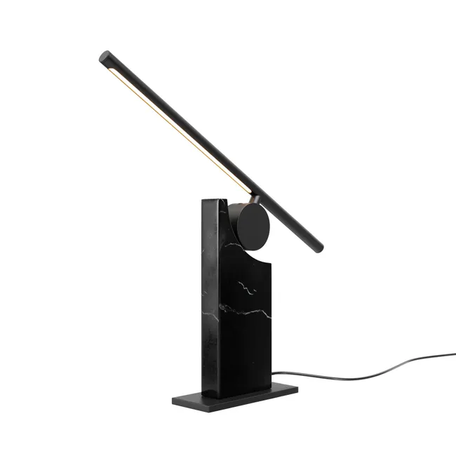 Lampe à Poser Monumento — Marbre Noir Architecturale sur fond blanc