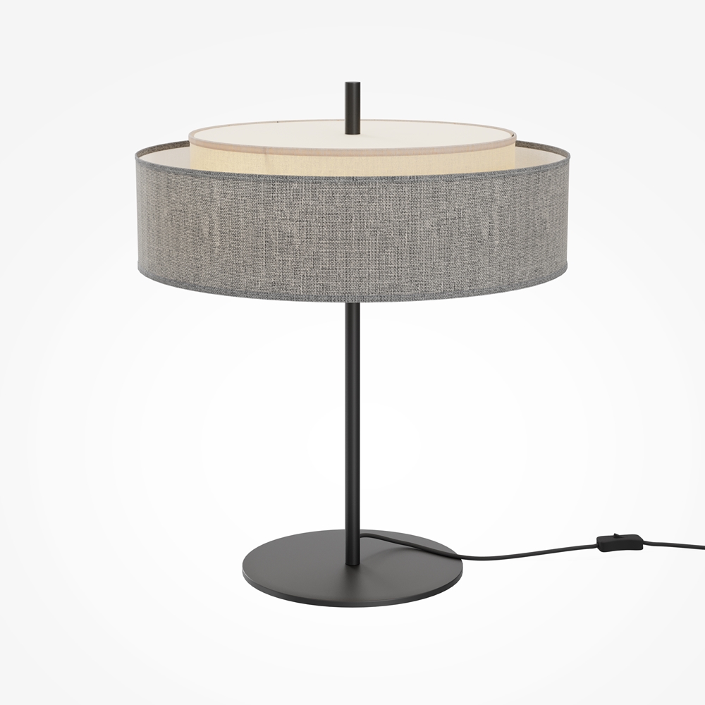 Lampe à Poser Bergamo — Abat-Jour Tambour en lin