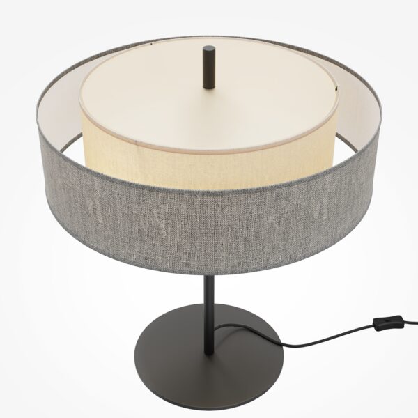 Lampe à Poser Bergamo — Abat-Jour Tambour en lin - vue 2