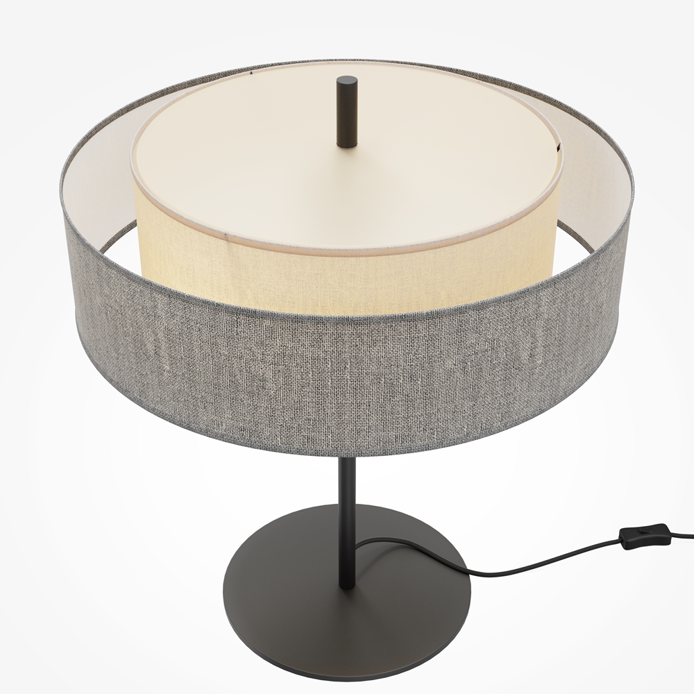 Lampe à Poser Bergamo — Abat-Jour Tambour en lin - vue 2