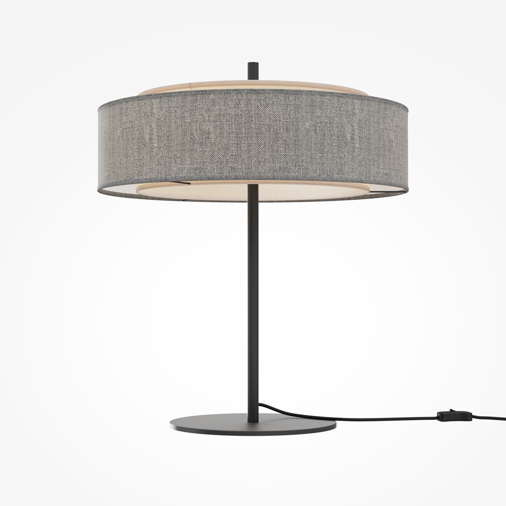 Lampe à Poser Bergamo — Abat-Jour Tambour en lin Lampe à Poser Bergamo — Abat-Jour Tambour en lin - vue 3