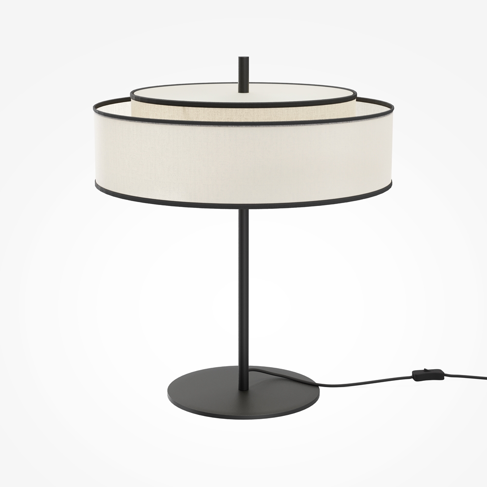 Lampe à Poser Bergamo — Abat-Jour Tambour en lin Lampe à Poser Bergamo — Abat-Jour Tambour en lin - vue 5