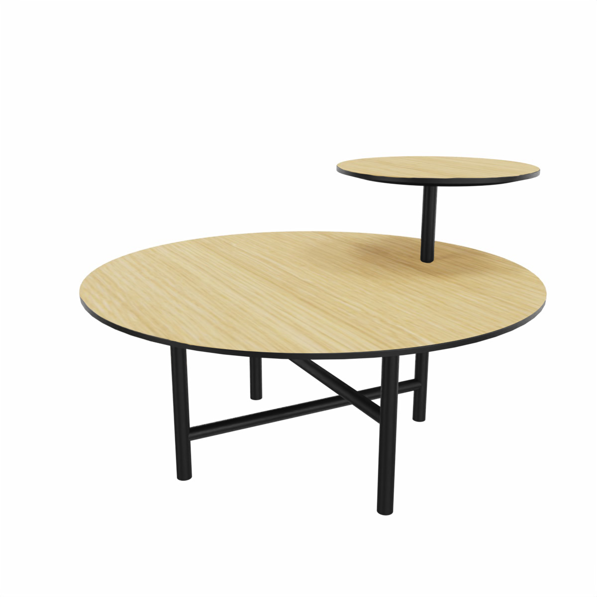 Table basse Bond avec tablette d'appoint par Peter van de Water x Cascando