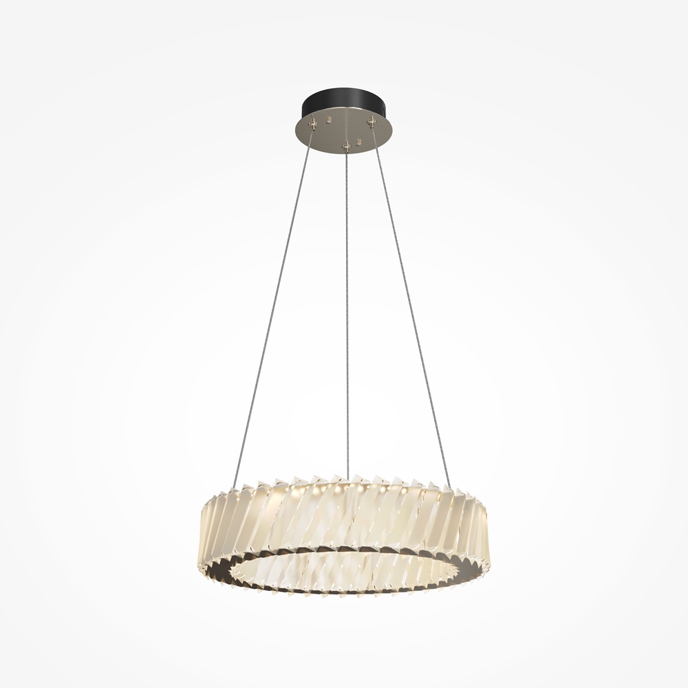 Suspension Cilia — Anneau Plissé Verre Champagne