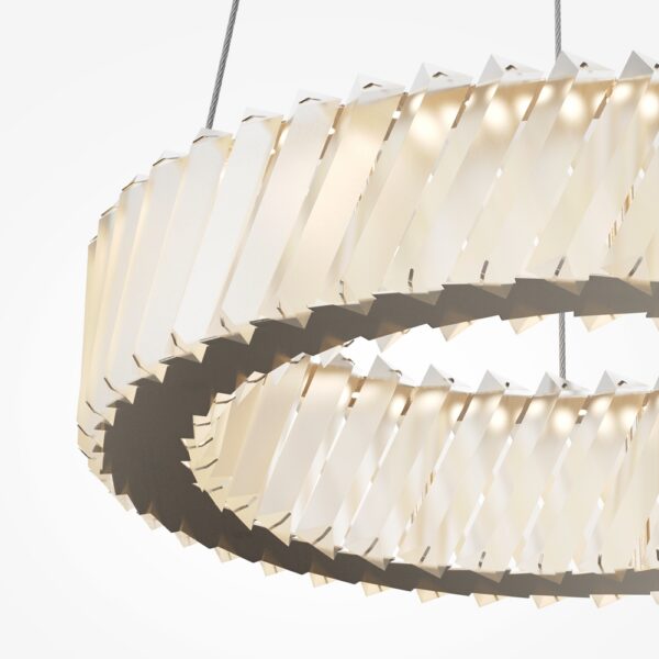 Suspension Cilia — Anneau Plissé Verre Champagne