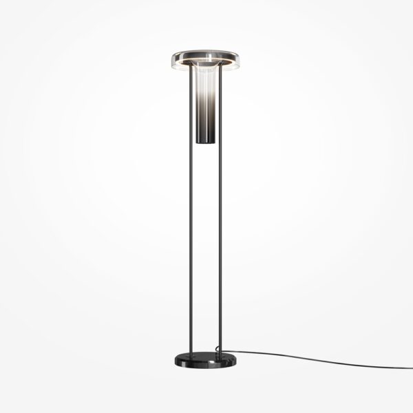 Lampe marbre : luminaires en marbre Lampadaire Ikebana — Tube Verre Fumé