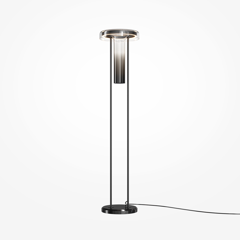 Lampadaire Ikebana — Tube Verre Fumé
