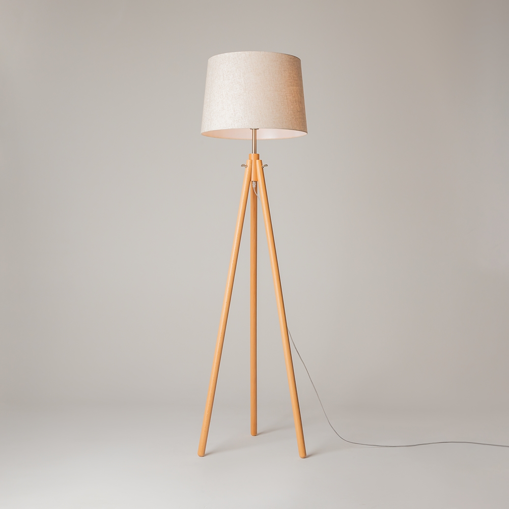 Lampadaire Calvin — Trépied Abat-Jour Coton lampadaire trépied abat-jour coton
