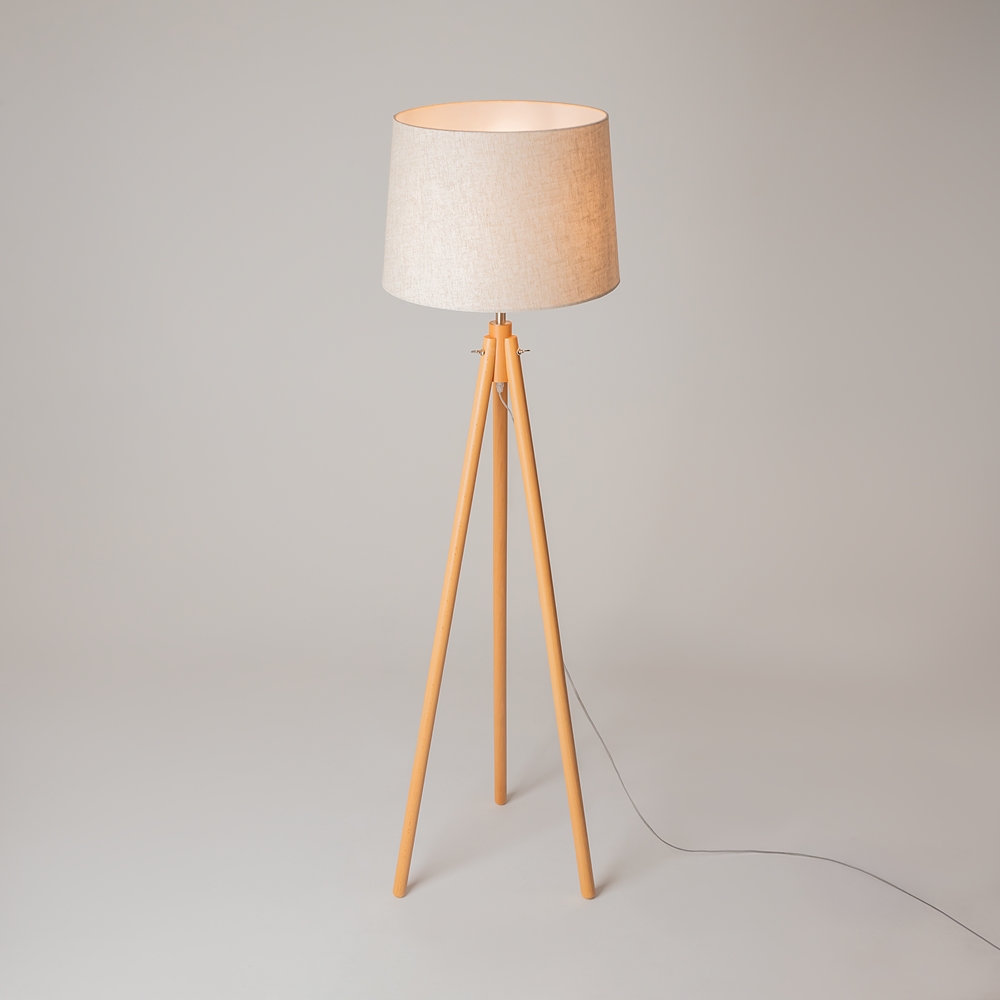 Lampadaire Calvin — Trépied Abat-Jour Coton lampadaire trépied abat-jour coton