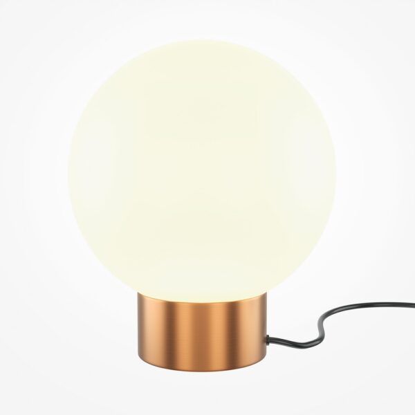 lampe à poser globe verre doré