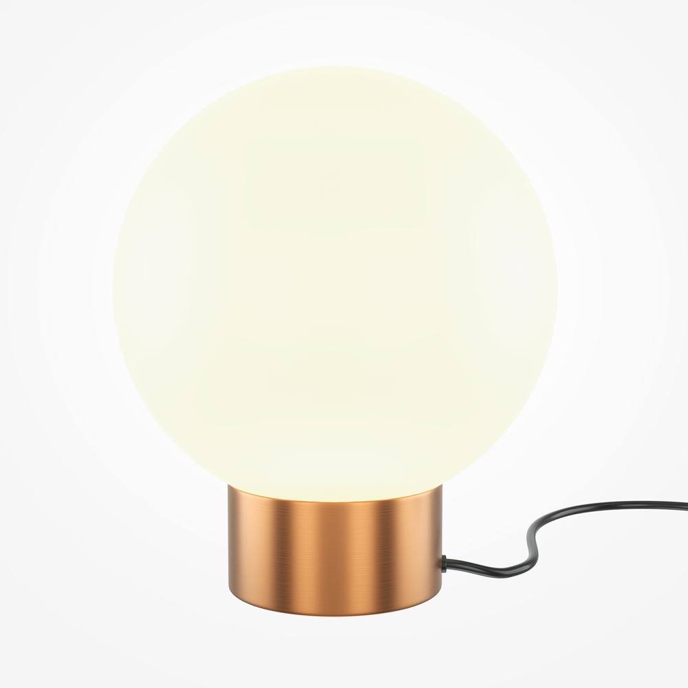 lampe à poser globe verre doré