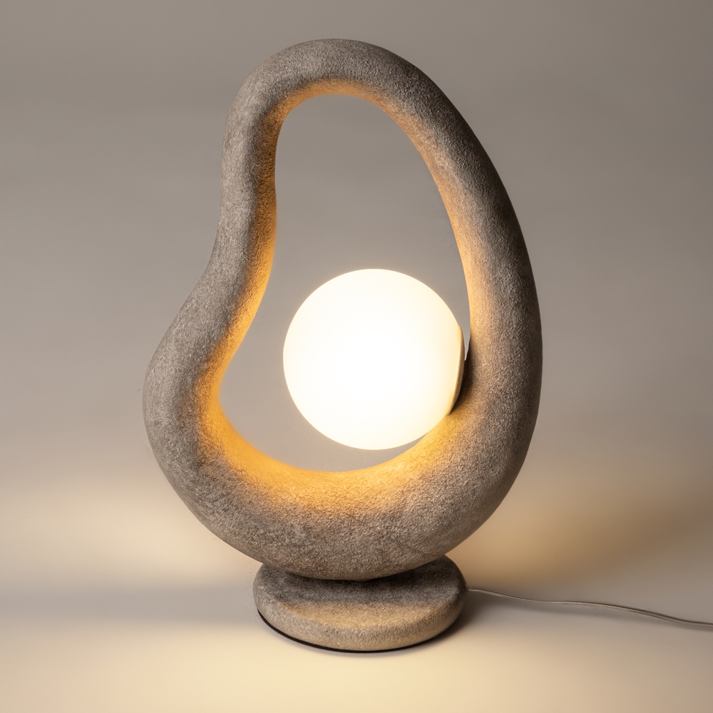 lampe à poser galet effet béton