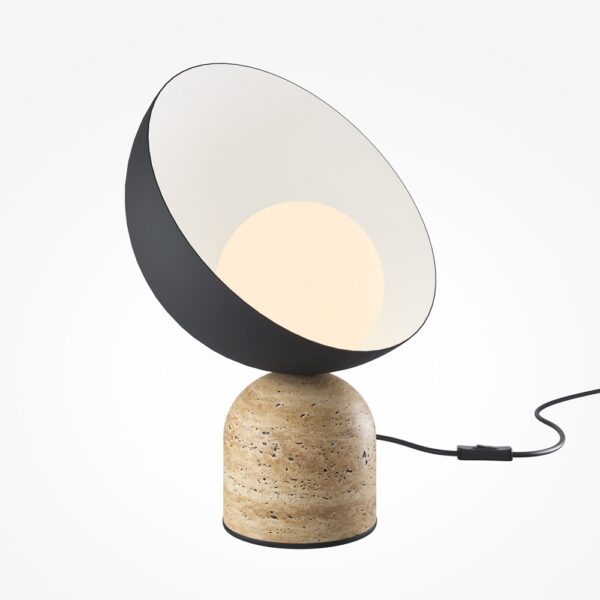 lampe à poser boule verre cannelé
