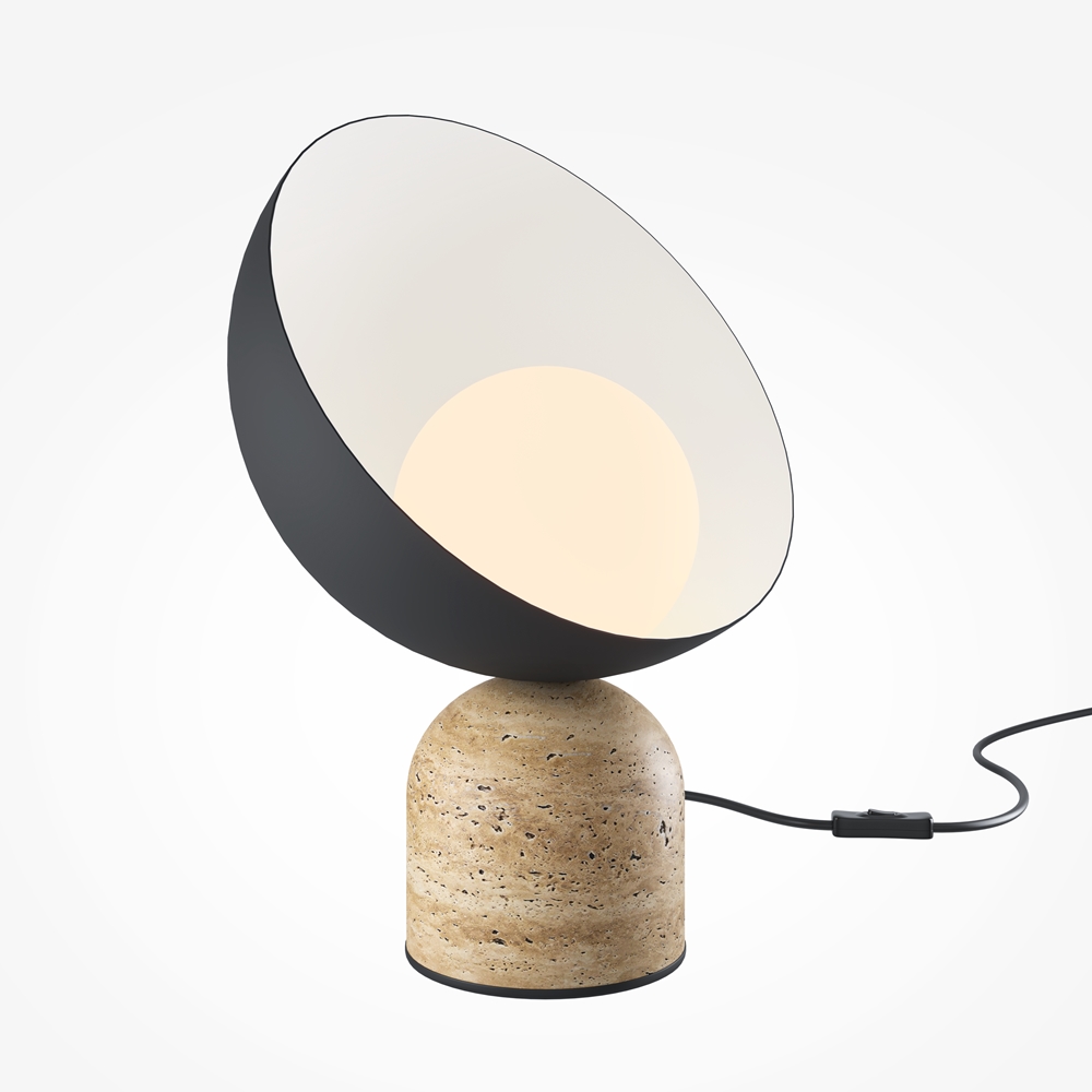 lampe à poser boule verre cannelé