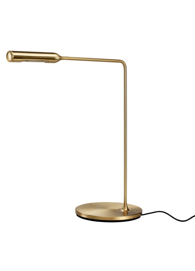Lampe de bureau Flo Desk Lumina fond blanc or brossé
