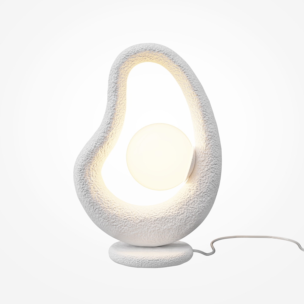 Lampe à Poser Opus — Galet Effet Béton lampe a poser opus galet effet beton blanc