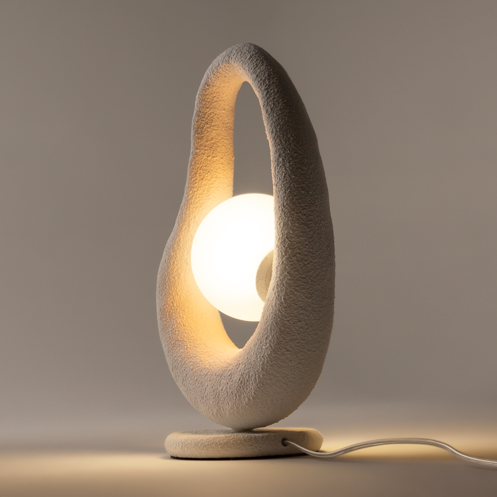 Lampe à Poser Opus — Galet Effet Béton lampe a poser opus galet effet beton blanc