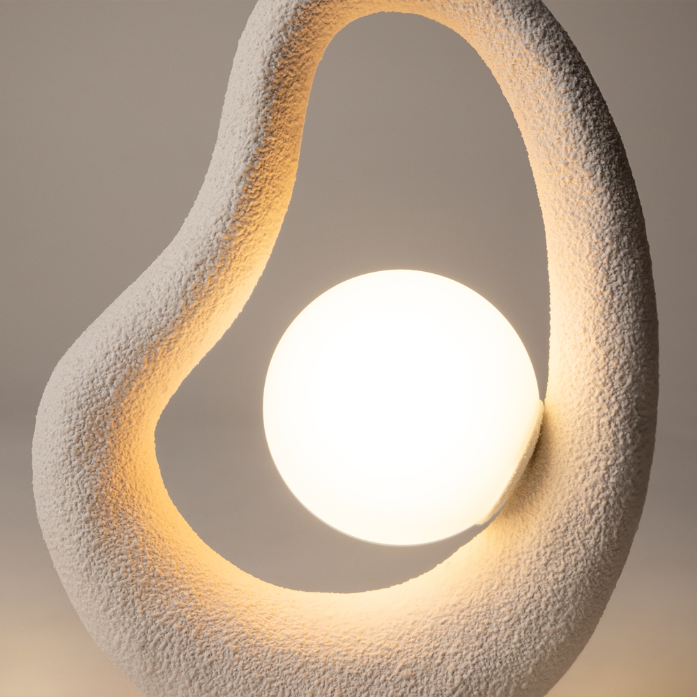 Lampe à Poser Opus — Galet Effet Béton lampe a poser opus galet effet beton blanc