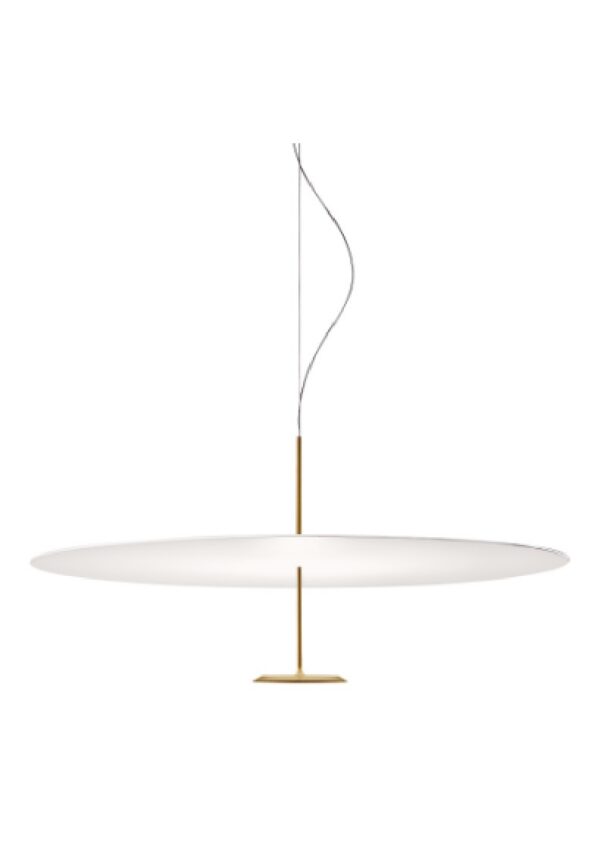 Suspension Dot Lumina fond blanc finition laiton