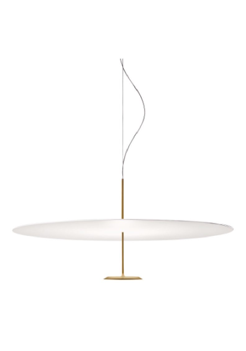 Suspension Dot Lumina fond blanc finition laiton