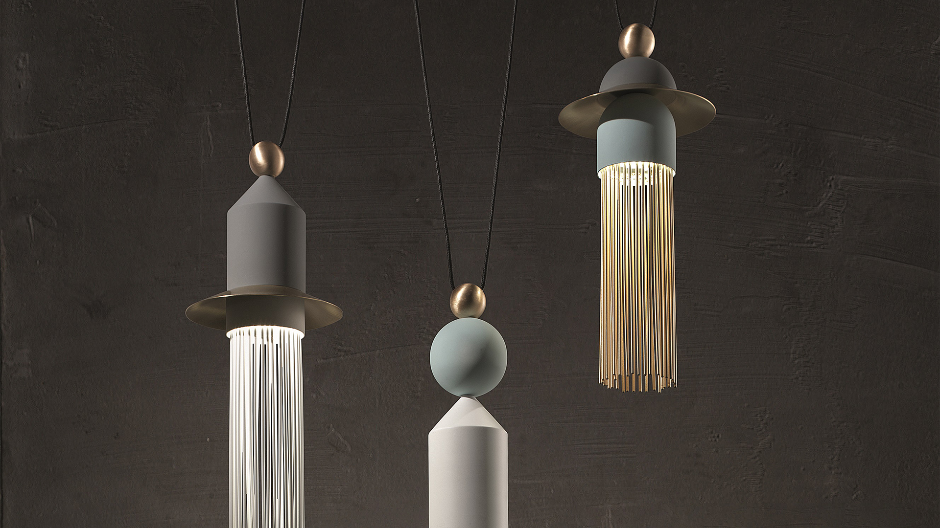Quelles Marques de Luminaires Haut de Gamme Choisir ? Luminaire haut de gamme Masiero, suspension en situation dans un salon