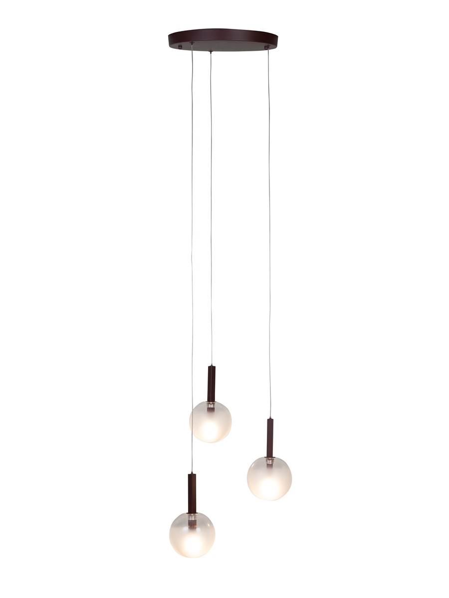Suspension Murano — Trio Globes Verre Soufflé