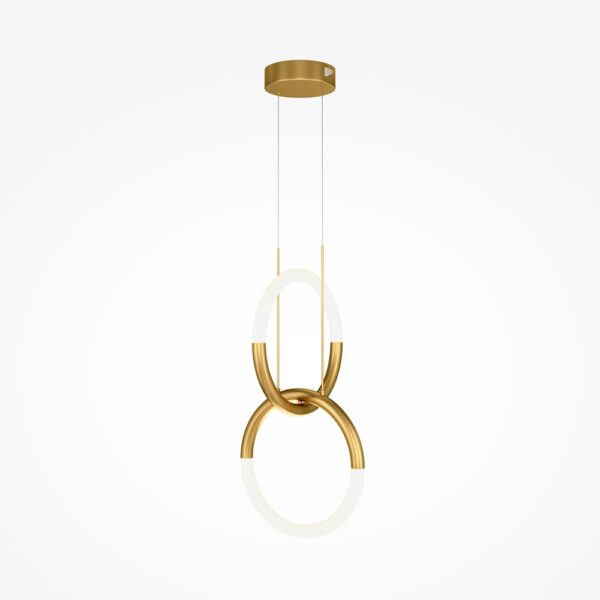 suspension double anneau sculptural