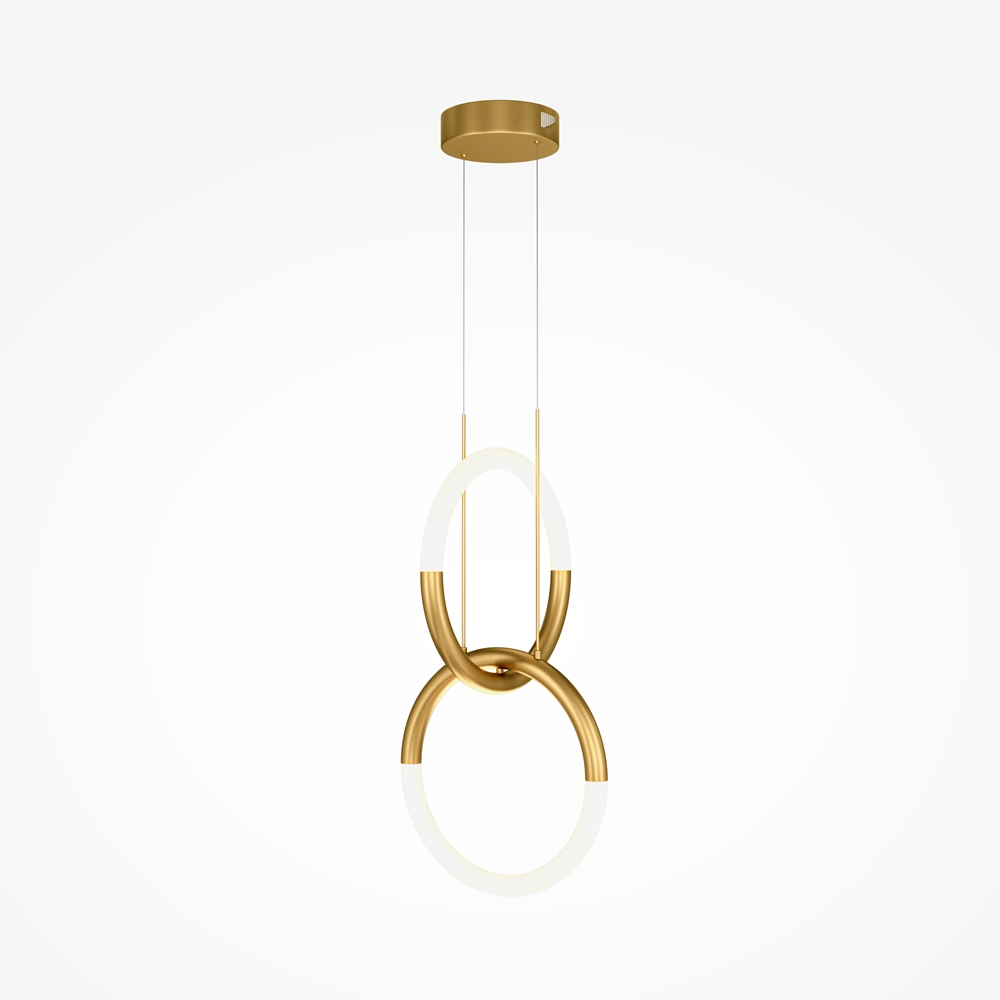 suspension double anneau sculptural