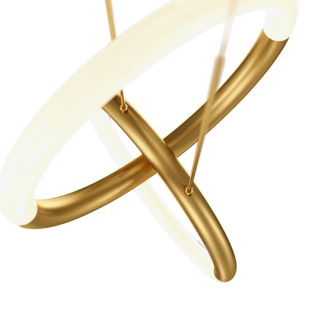 suspension double anneau sculptural