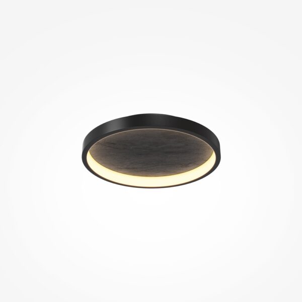 plafonnier disque métal noir