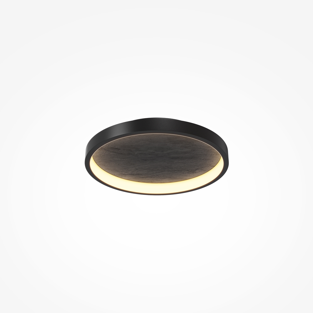 plafonnier disque métal noir