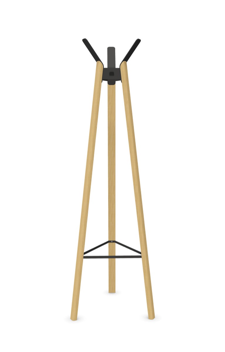 porte manteau bois et métal Fuse Cascando fond blanc chêne noir basalte