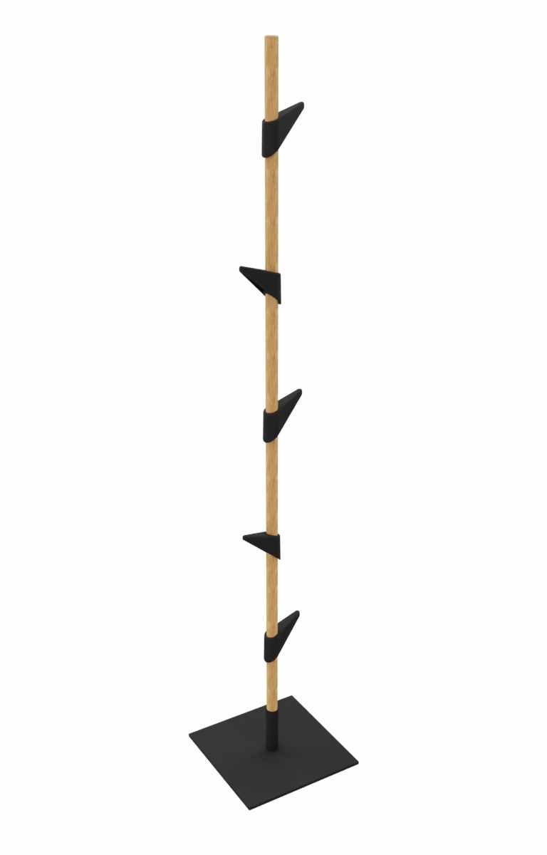 porte manteau bois massif Bamboo 1 Cascando fond blanc noir