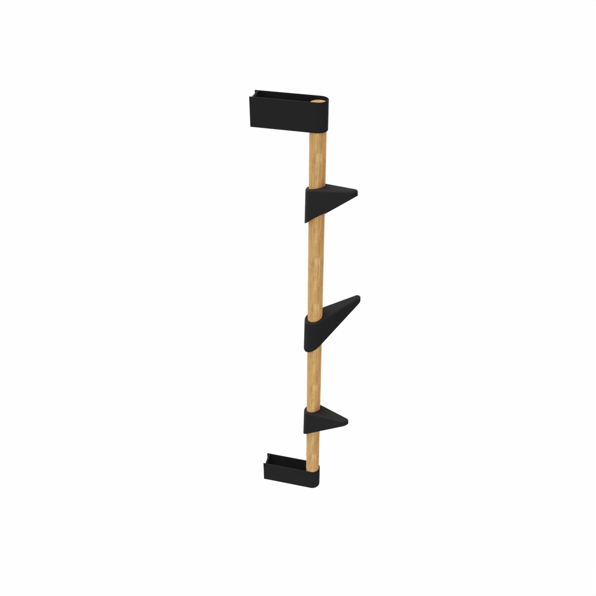 Porte manteau mural bois Bamboo Wall Cascando fond blanc noir