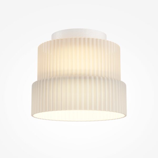 Plafonnier Verre Cannelé Scala — Blanc ou Bronze