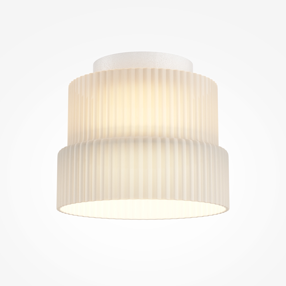 Plafonnier Verre Cannelé Scala — Blanc ou Bronze