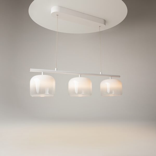 Suspension Linéaire Spirito — 3 Globes Verre Soufflé