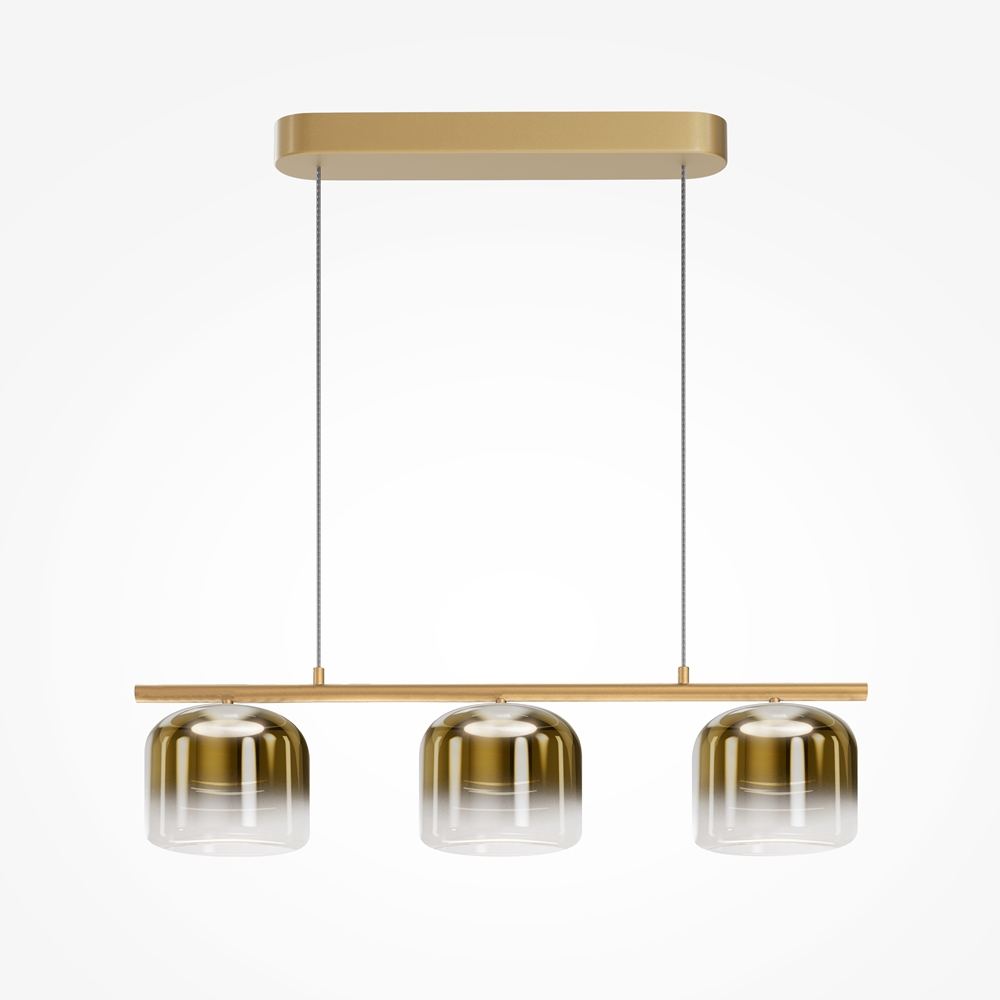 Suspension Linéaire Spirito — 3 Globes Verre Soufflé