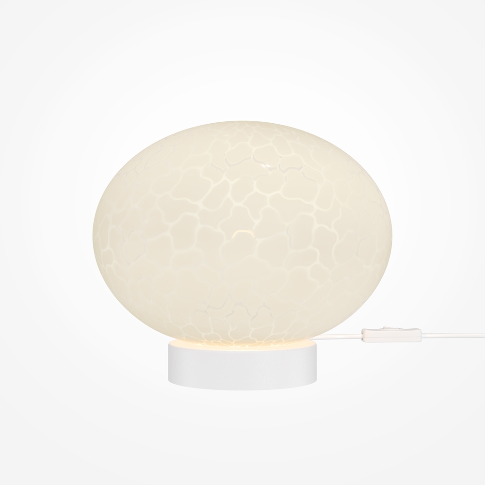 Lampe à Poser Boule Opaline sur fond blanc