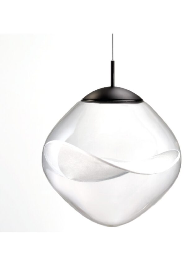 Suspension Aether Lumina fond blanc pétale blanc