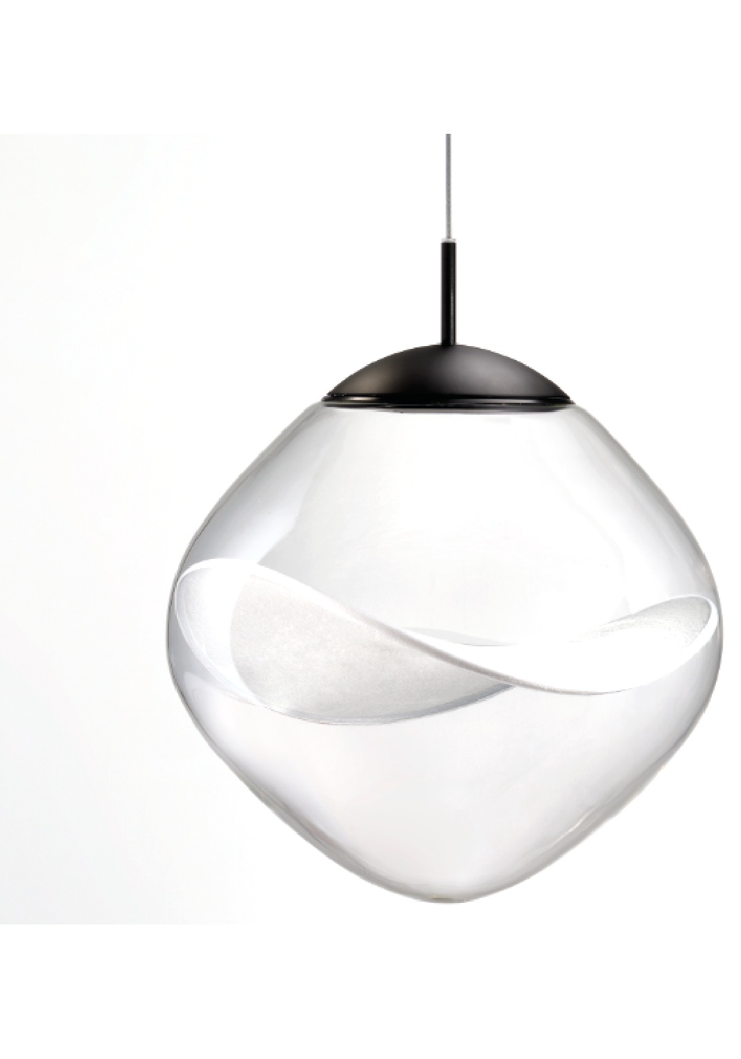 Suspension Aether Lumina fond blanc pétale blanc