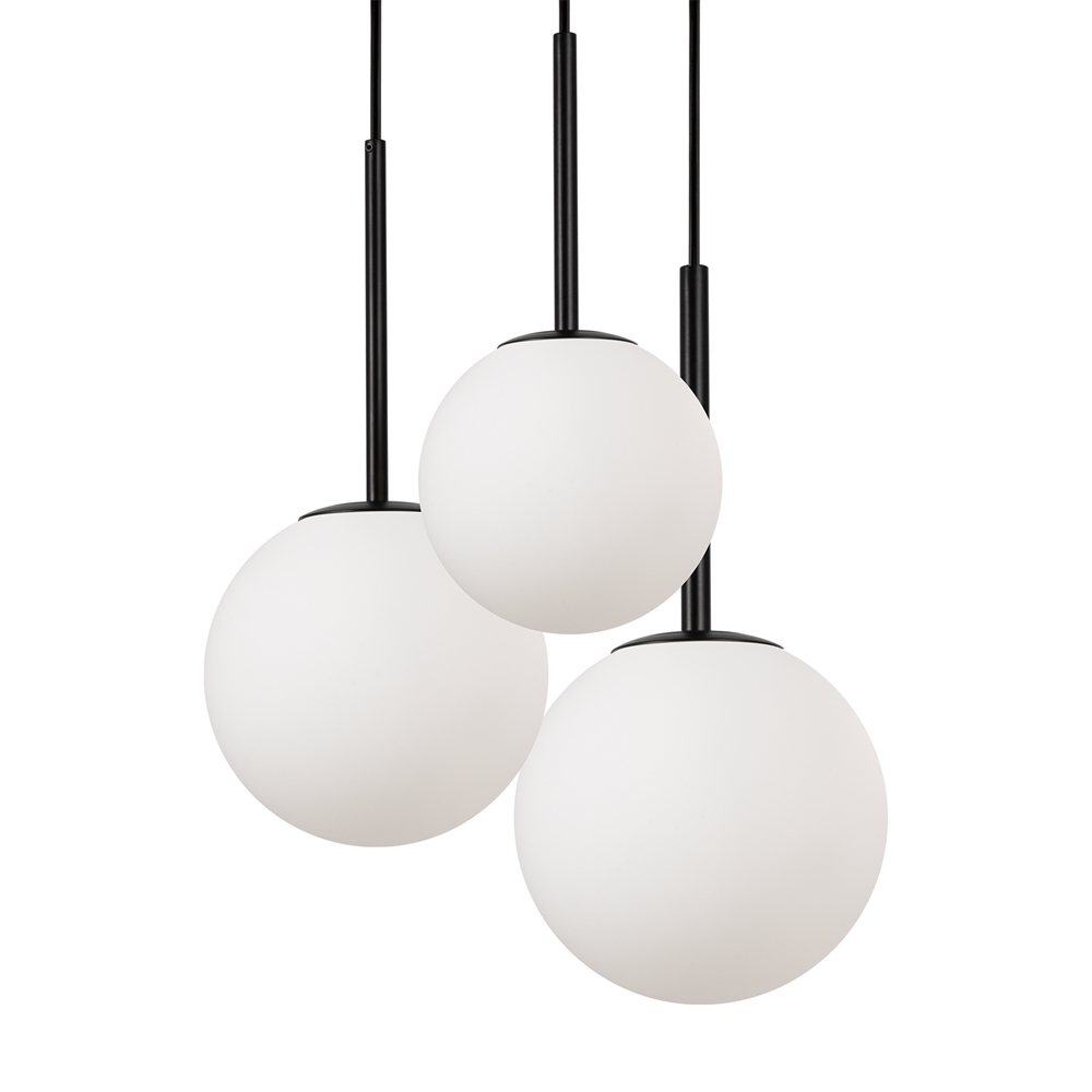 Suspension Basic Form — Trio de Globes suspension basic form 3 tetes noir