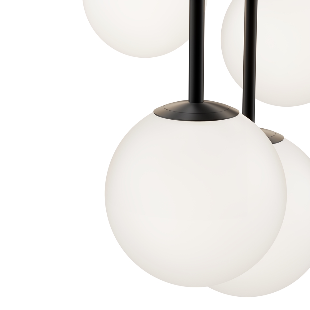 Suspension Basic Form — Lustre 5 Globes suspension basic form 5 tetes noir
