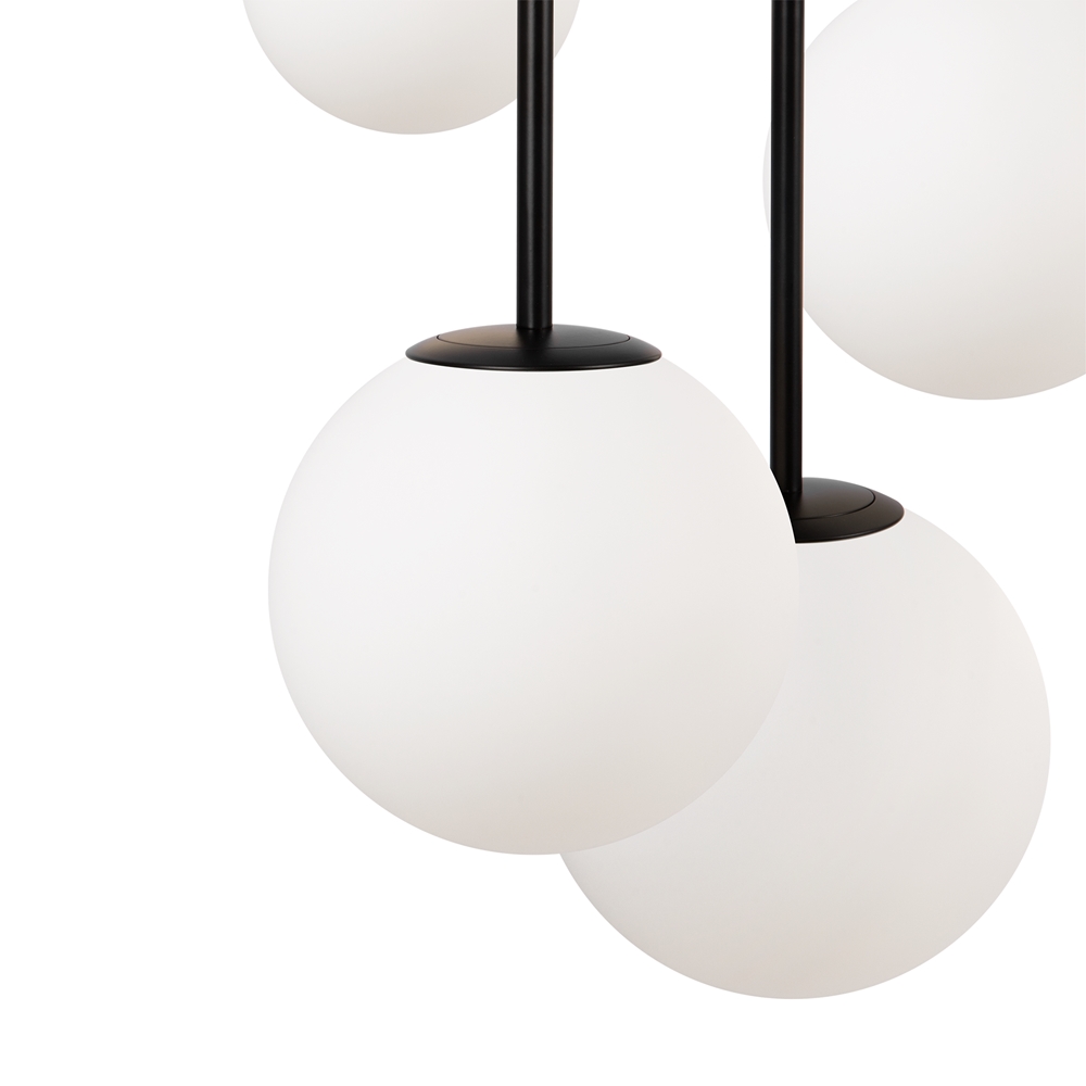 Suspension Basic Form — Lustre 5 Globes suspension basic form 5 tetes noir