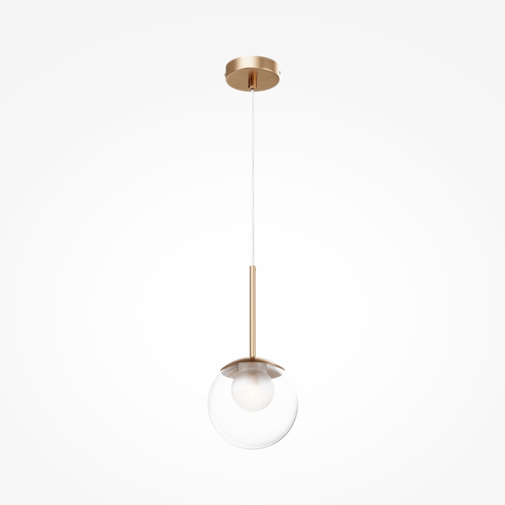 suspension globe verre soufflé doré