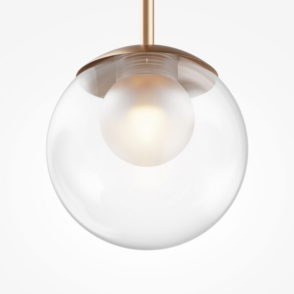suspension globe verre soufflé doré