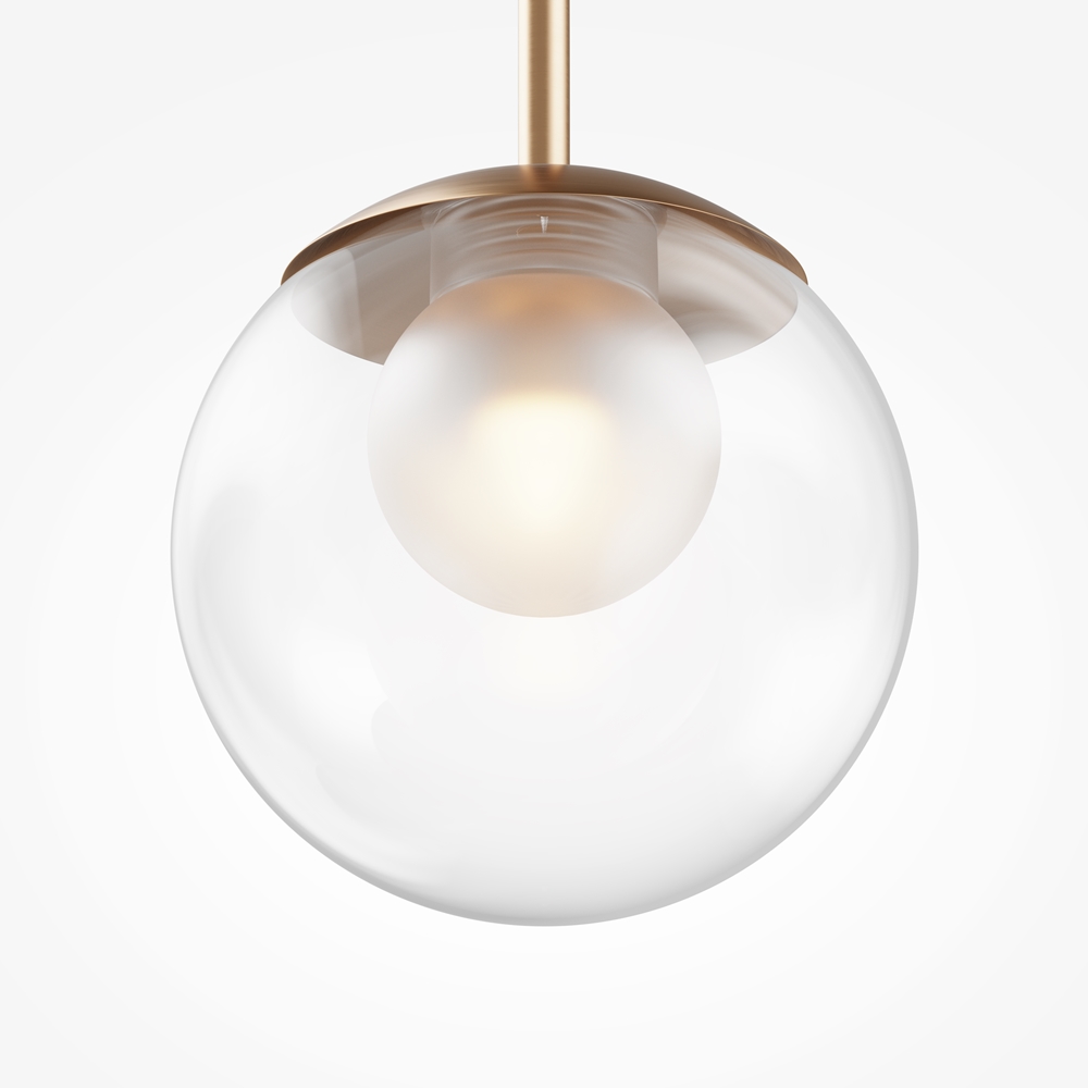 suspension globe verre soufflé doré