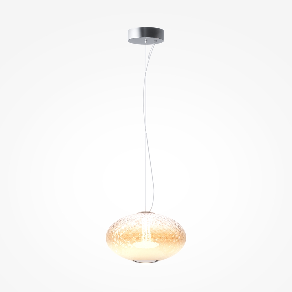 suspension cylindre verre chromé