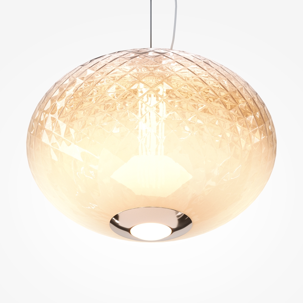 suspension cylindre verre chromé